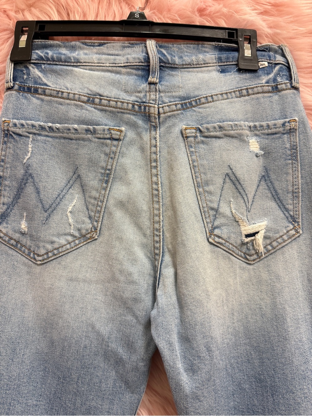 MOTHER Light Blue Distressed Boyfriend Jeans